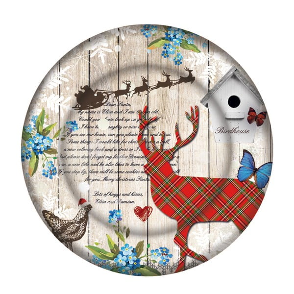 Sklenený tanier s vianočným motívom PPD Xmas Plate Duro, ⌀ 32 cm