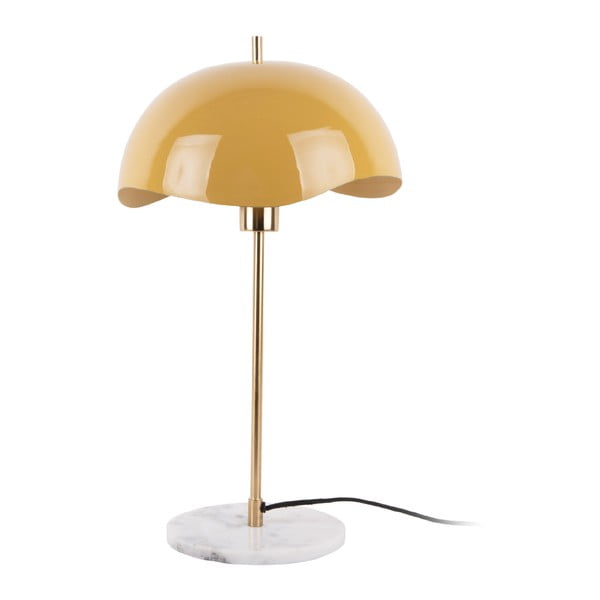 Okrovožltá stolová lampa (výška 56 cm) Waved Dome – Leitmotiv