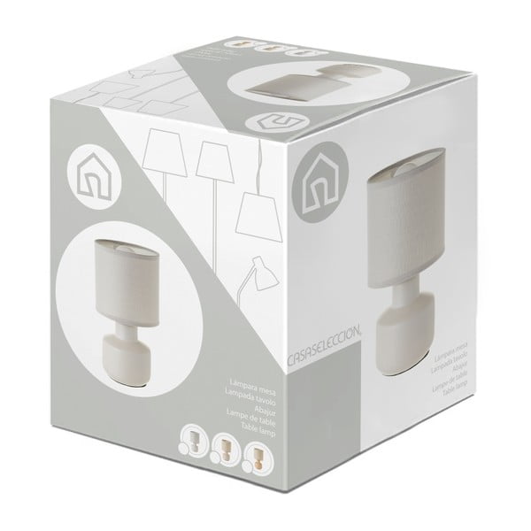 Béžová keramická stolová lampa s textilným tienidlom (výška 22 cm) – Casa Selección-image-4