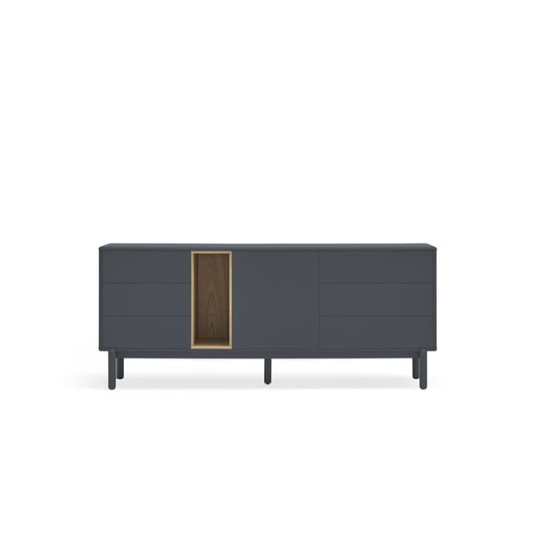 Tmavosivá nízka komoda 180x76 cm Corvo - Teulat