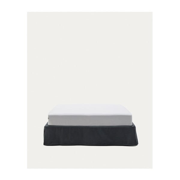 Antracitová čalúnená dvojlôžková posteľ 150x190 cm Jaira – Kave Home-image-2