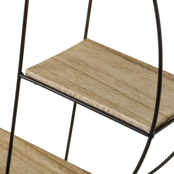 Čierna prírodná poschodová polica z masívu pavlovnie - Casa Selección-image-1