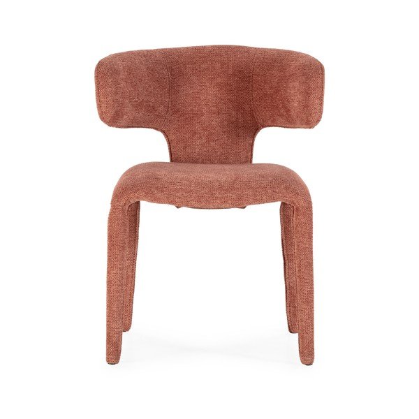 Čalúnené jedálenské kreslo v terakotovej farbe Maca – MOME-image-3