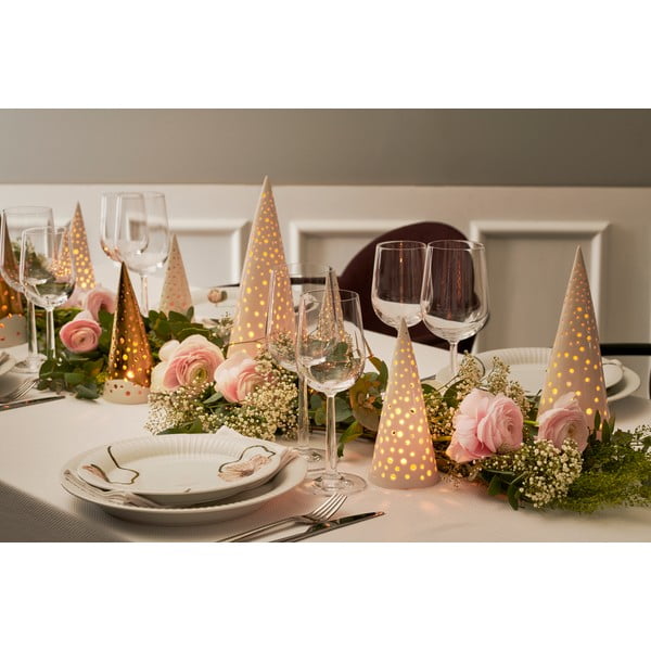 Biely vianočný svietnik z kostného porcelánu Kähler Design Nobili, výška 19 cm-image-4