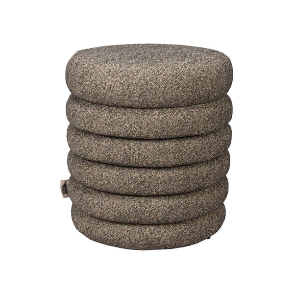 Hnedý taburet z textílie buklé Fern – Dutchbone