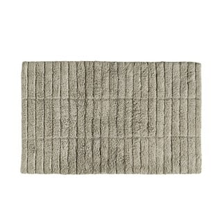 Zelenobéžová bavlnená kúpeľňová predložka Zone Tiles, 80 x 50 cm