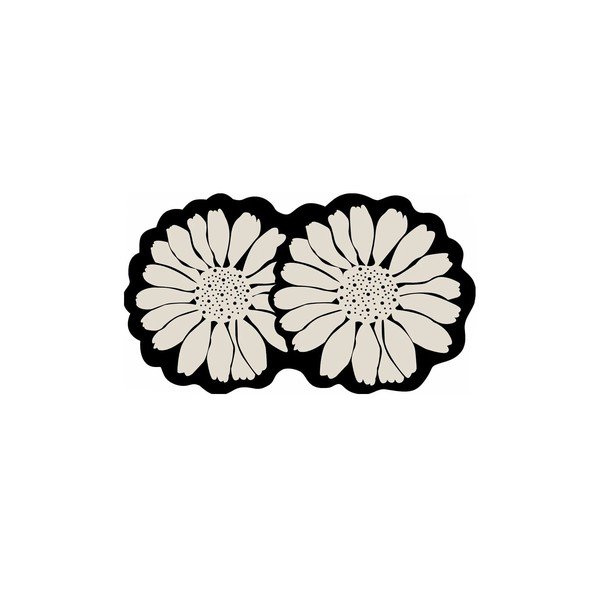 Čierna/krémovobiela kúpeľňová predložka 70x120 cm Flor Extrana – Foutastic