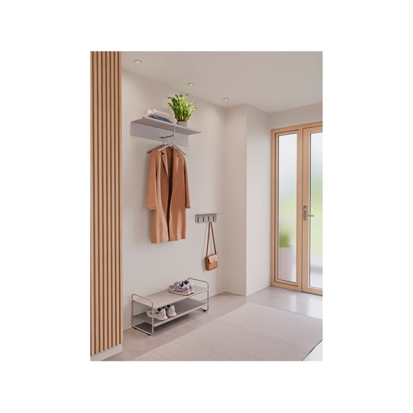 Svetlosivý oceľový nástenný vešiak s poličkou 21,5 cm A-Coat – Zone-image-2