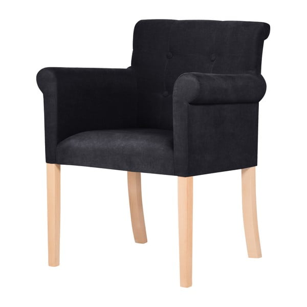 Čierna stolička s hnedými nohami Ted Lapidus Maison Flacon
