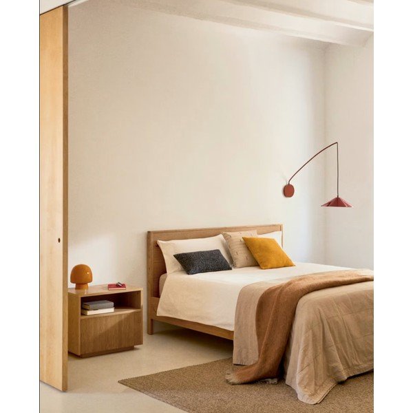 Dvojlôžková posteľ z dubového dreva s roštom 180x200 cm v prírodnej farbe Alguema – Kave Home-image-2