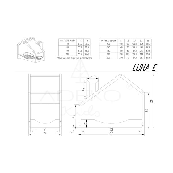 Domčeková posteľ z borovicového dreva Adeko Luna Elma, 90 x 200 cm-image-3