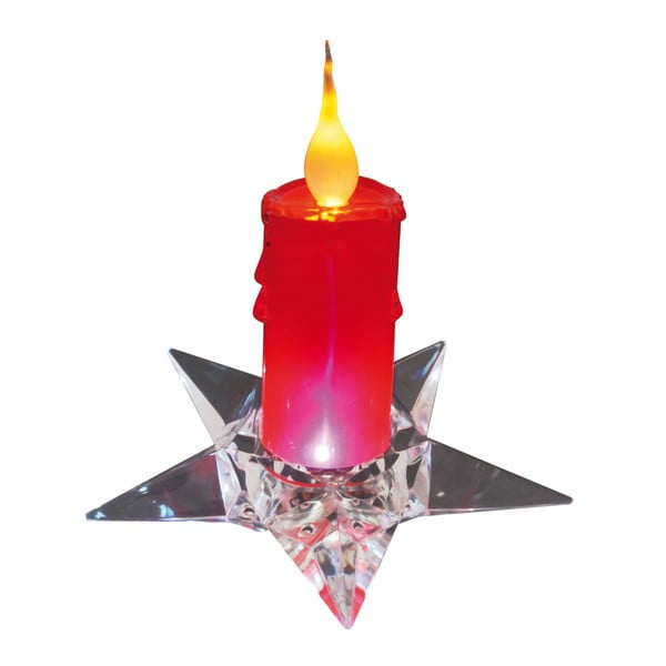 Červená dekoratívna sviečka na podstavci Naeve, výška 16 cm
