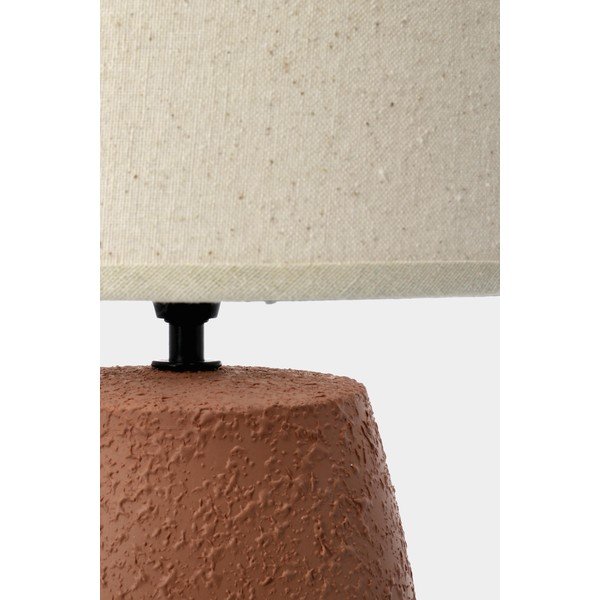 Keramická stolová lampa v terakotovej farbe s textilným tienidlom (výška  41,5 cm) Irvin – Yes Everyday-image-4
