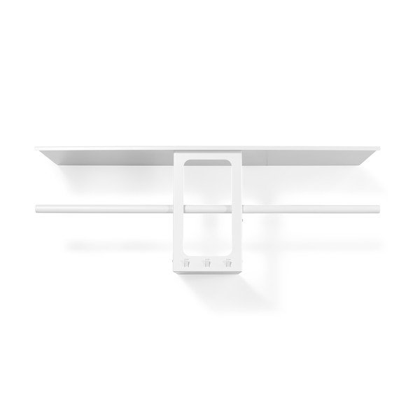 Biely oceľový nástenný vešiak s poličkou 100 cm Luno Small – Spinder Design-image-2