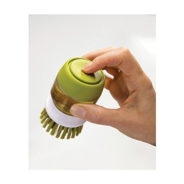 Zelená kefa Palm Scrub s dávkovačom a stojanom Joseph Joseph-image-4