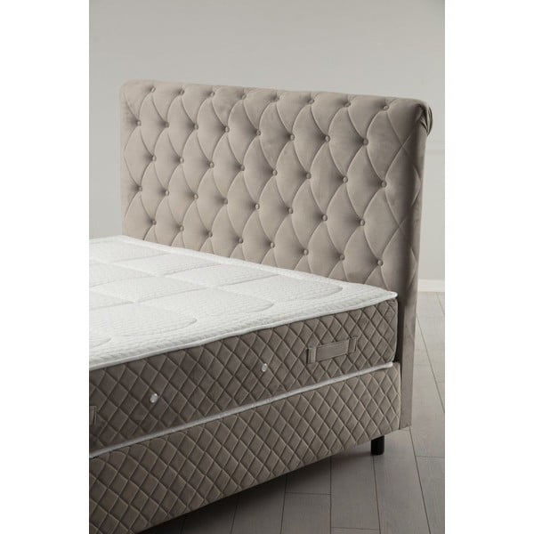 Béžová boxspring posteľ s úložným priestorom 140x200 cm Sonata – Kalune Design-image-1