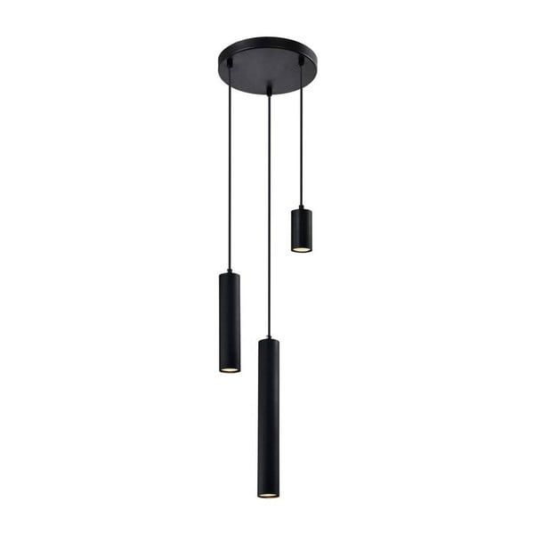 Čierne závesné svietidlo s kovovým tienidlom Tubo - Candellux Lighting