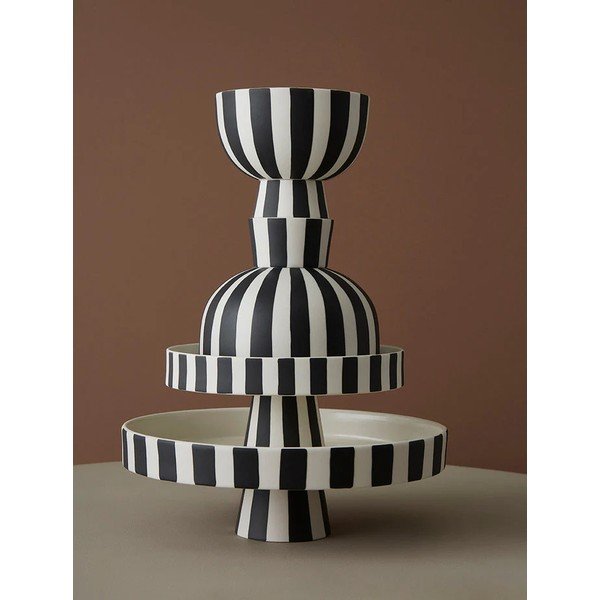 Čiern-obiela kameninová servírovacia miska Toppu – OYOY Living Design-image-2
