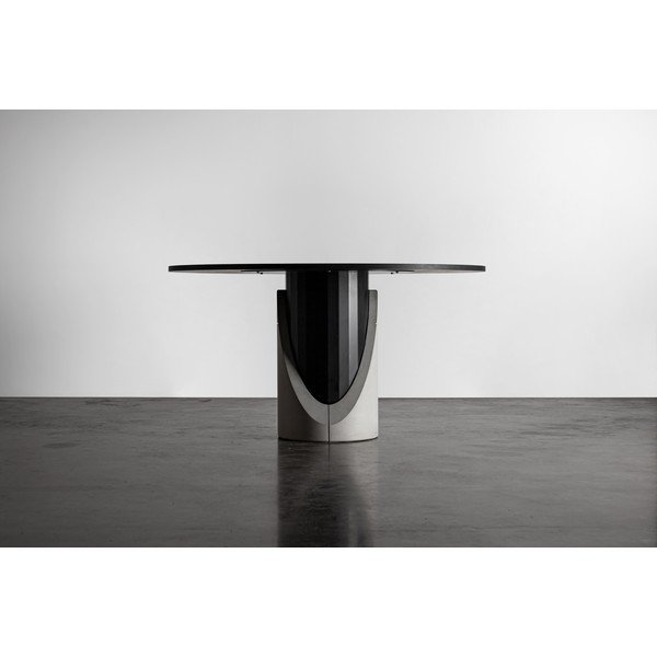 Okrúhly jedálenský stôl s doskou v dubovom dekore 140x140 cm Sharp - Lyon Béton-image-3