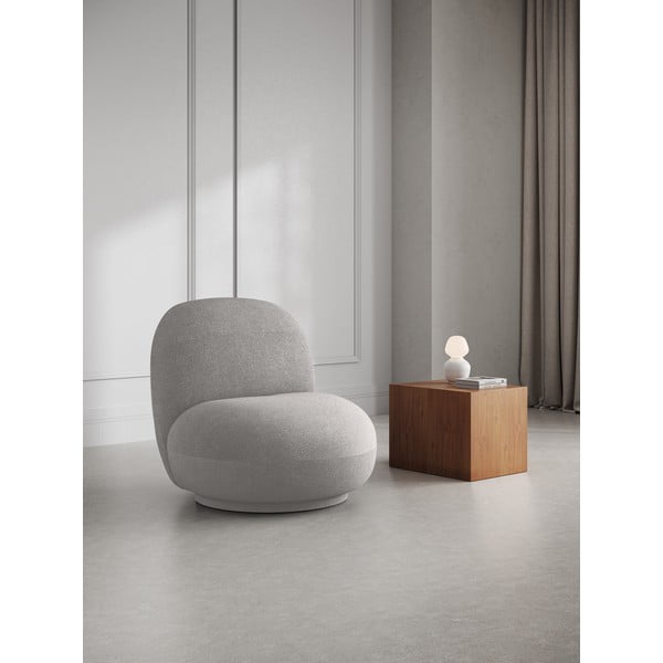 Svetlosivé kreslo z textílie buklé Chuck – Micadoni Home-image-1