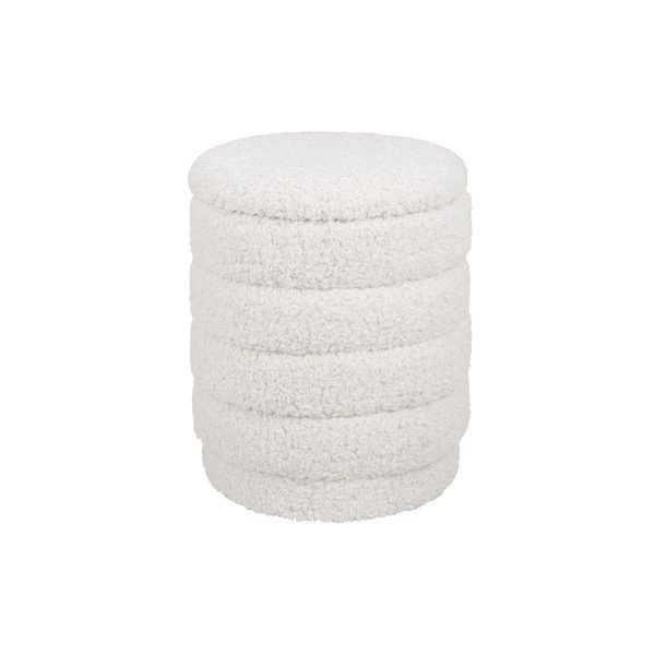 Biely guľatý puf s úložným priestorom Leitmotiv Cuddly-image-2