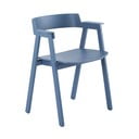 Modrá jedálenská stolička s podrúčkami z dubového dreva Flip – Gazzda