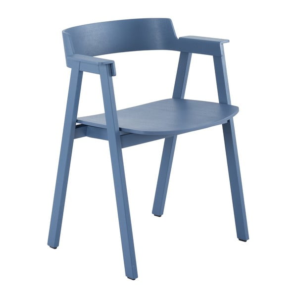 Modrá jedálenská stolička s podrúčkami z dubového dreva Flip – Gazzda