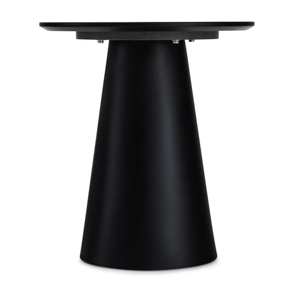 Konferenčný stolík vo svetlosivej a čiernej farbe s doskou v dekore mramoru ø 45 cm Tango – Furnhouse-image-2