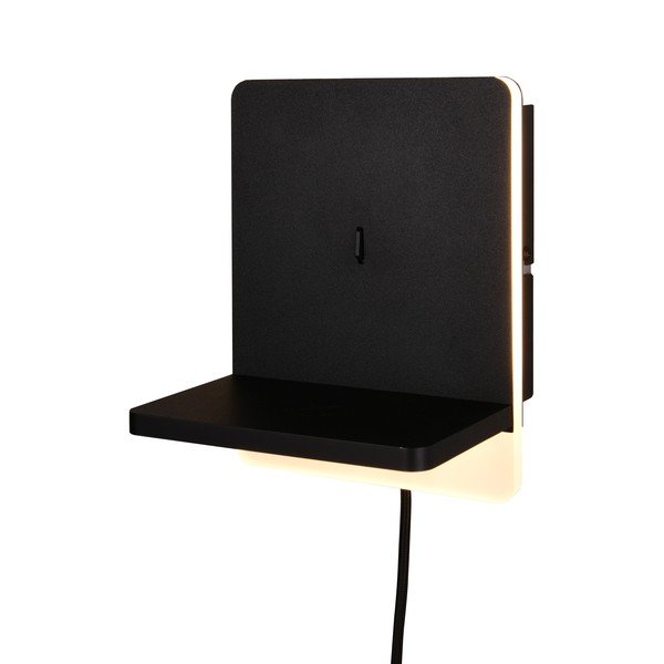 Matne čierne LED stmievateľné nástenné svietidlo Fairfield – Trio