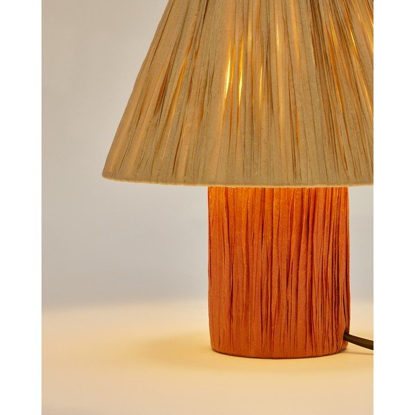 Stolová lampa v prírodnej a terakotovej farbe (výška 25 cm) Pulmi – Kave Home-image-2