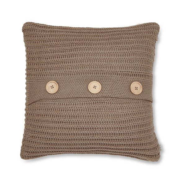 Hnedá pletená obliečka na vankúš Catherine Lansfield Knit, 45 × 45 cm-image-1