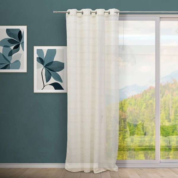 Béžový záves s prímesou ľanu 140x260 cm Nodes – Casa Selección-image-1