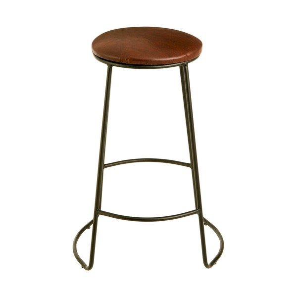 Čierna/hnedá čalúnená barová stolička (výška sedadla 64 cm) Brixton – Premier Housewares-image-3
