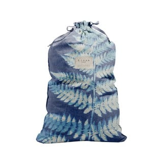 Látkový vak na bielizeň s prímesou ľanu Really Nice Things Bag Blue Leaf, výška 75 cm