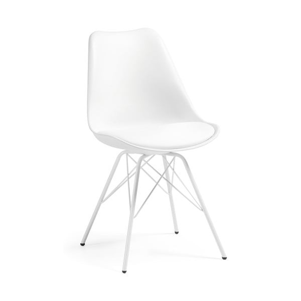 Biela stolička s kovovým podnožím La Forma Lars