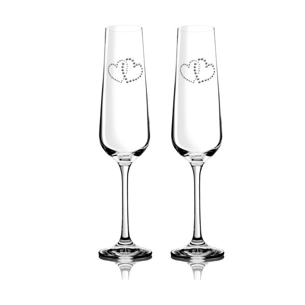 Sada 2 pohárov na šampanské Metta so Swarovski Elements v luxusnom balení