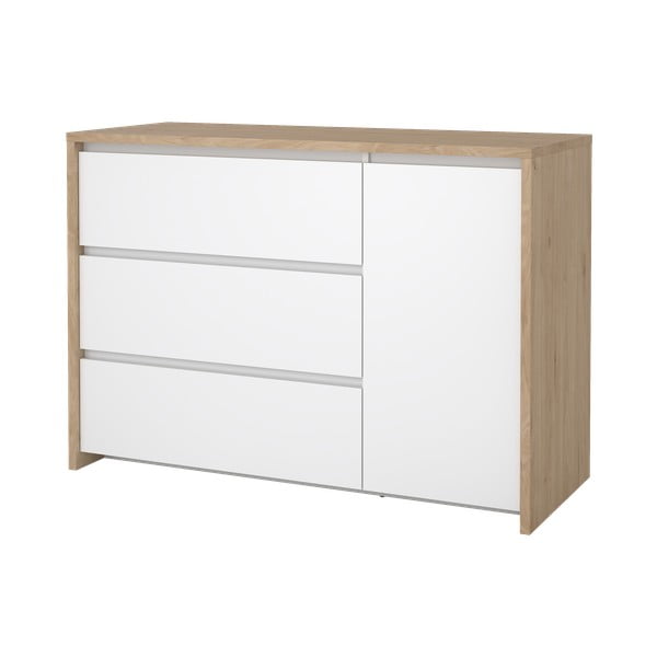 Biela/v prírodnej farbe komoda v dekore duba 119x84x48 cm Next – Tvilum-image-4