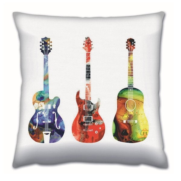 Vankúš s výplňou Gravel Guitars, 43 × 43 cm