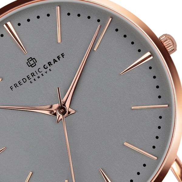 Unisex hodinky s antikoro remienkom v ružovo-zlatej farbe Frederic Graff Rose Eger Silver Mesh-image-1