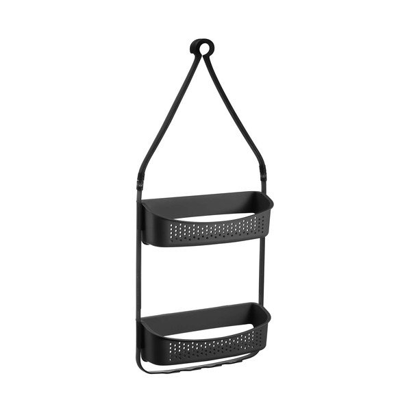 Matne čierna závesná plastová kúpeľňová polička Vesper – douceur d'intérieur