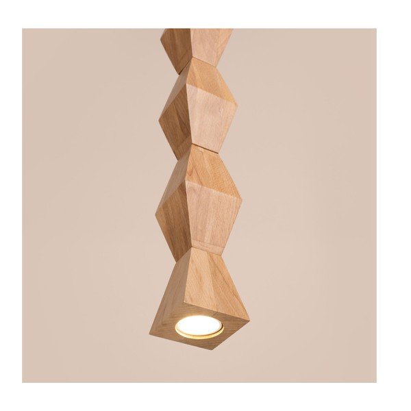 Závesné svietidlo z bukového dreva v prírodnej farbe ø 8 cm Cubo – Sollux-image-4