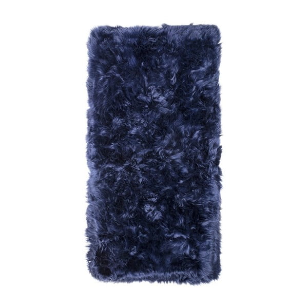 Tmavomodrý koberec z ovčej kožušiny Royal Dream Zealand, 140 × 70 cm