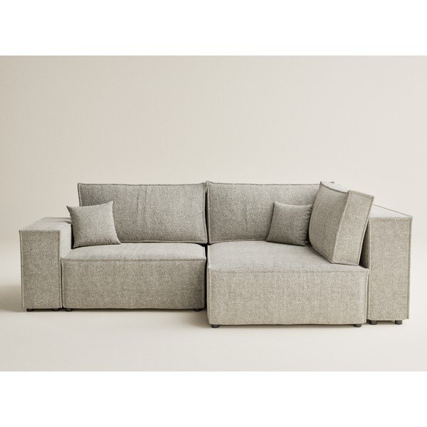 Béžová ženilková rozkladacia/s úložným priestorom rohová pohovka (pravý roh/do L) Tonga – Maison de Rêve-image-2