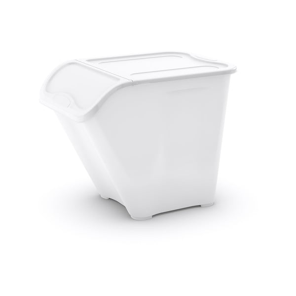 Biely plastový úložný box s vekom 55x39x46 cm All In Box – KIS