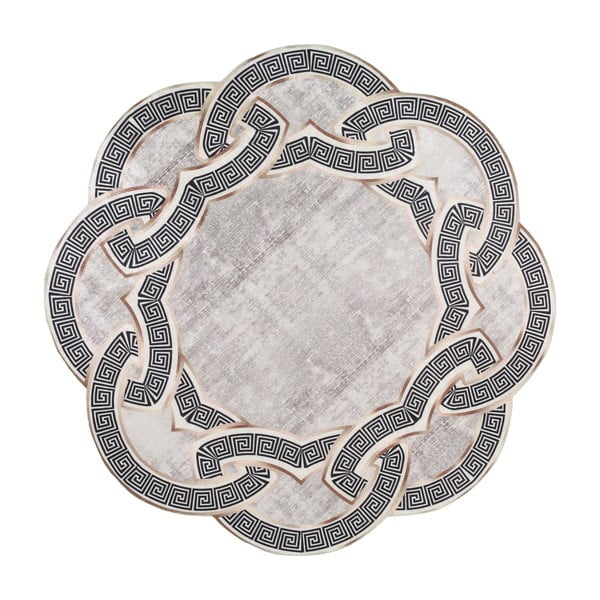 Sivý/béžový okrúhly koberec ø 100 cm - Vitaus