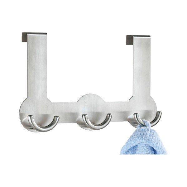 Závesný vešiak na dvere s 3 háčikmi v striebornej farbe Wenko Rondo-image-1