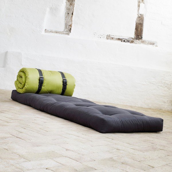 Rozkladacie kreslo Karup Buckle Up Black/Lime-image-1