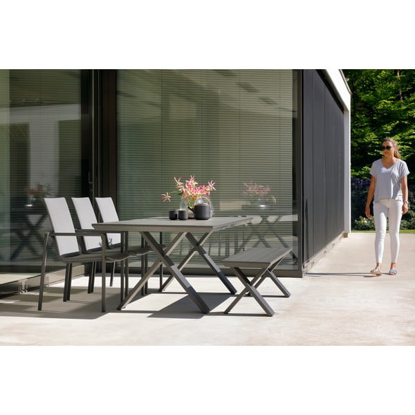 Čierny záhradný stôl Hartman Xanadu, 220 × 100 cm