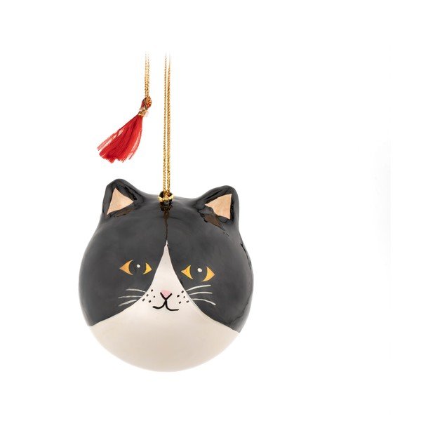 Papierová vianočná ozdoba 8 cm Black Cat – Sass & Belle