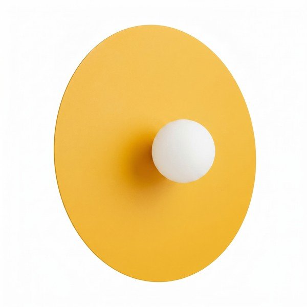 Žlté kovové nástenné svietidlo ø 50 cm AKE – Thoro